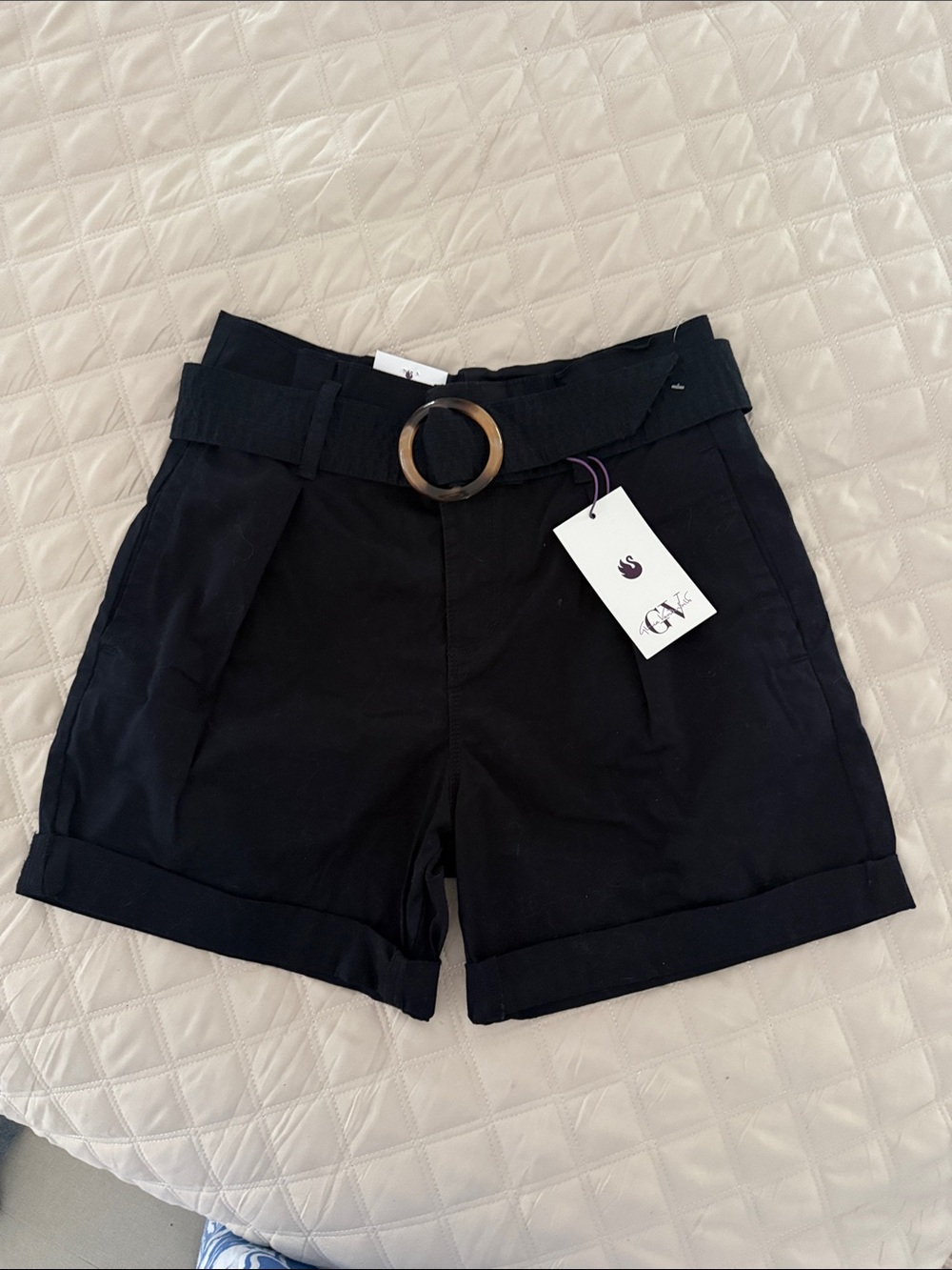 NEW High-Waist Black Belted Women’s Shorts